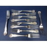 Nine William IV Kings Husk pattern table forks, maker William Eaton, London 1832, together with a