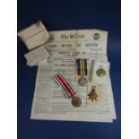 WWI 1914-15 Star War and Victory medals named 752 Sarjent, later 2nd Lieut NJ Carline LN Lan R