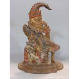 Good quality 19th century cast iron door porter in the form of Mr Punch, 31 cm high
