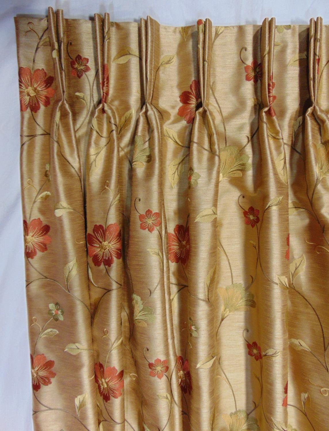 2 pairs of full length lined curtains, bespoke made by John Lewis with triple pleat heading and with