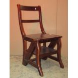 A reproduction metamorphic bar back chair/flight of library steps
