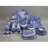 An extensive collection of Copeland Spode blue and white printed Italian pattern wares comprising