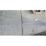 Three sections of decorative galvanised wire work edging, 6ft lengths