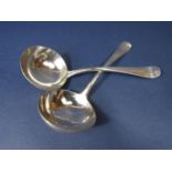 Pair of antique Irish silver sauce ladles, maker Michael Keating, Dublin 1789, 16cm long, 3.5oz