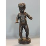 Cast bronze study of a standing nude toddler, 31 cm high