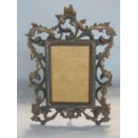 Victorian cast metal coppered Rococo easel frame, 28 cm high to fit a photograph 13.5 x 9 cm