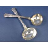 Pair of William IV silver Kings Husk pattern sauce ladles, maker Willian Eaton, London 1830, 6oz