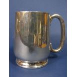 1920s silver baluster tankard with gilt interior and stepped circular base, maker marks worn,