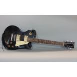 Encore vintage electric guitar in black colourway