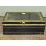 A 19th century Japan tin strongbox by Ede, Son & Ravenscroft by appointment to His Majesty The King,