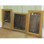 A gilt framed easel back dressing table mirror of rectangular form with bevelled edge plate 41cm