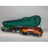 A Skylark brand cased Chinese violin and bow