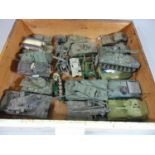 Model tank collection, unboxed, including 2 x Dinky Leopard tank, 2 x Alvis , others by Polistil,