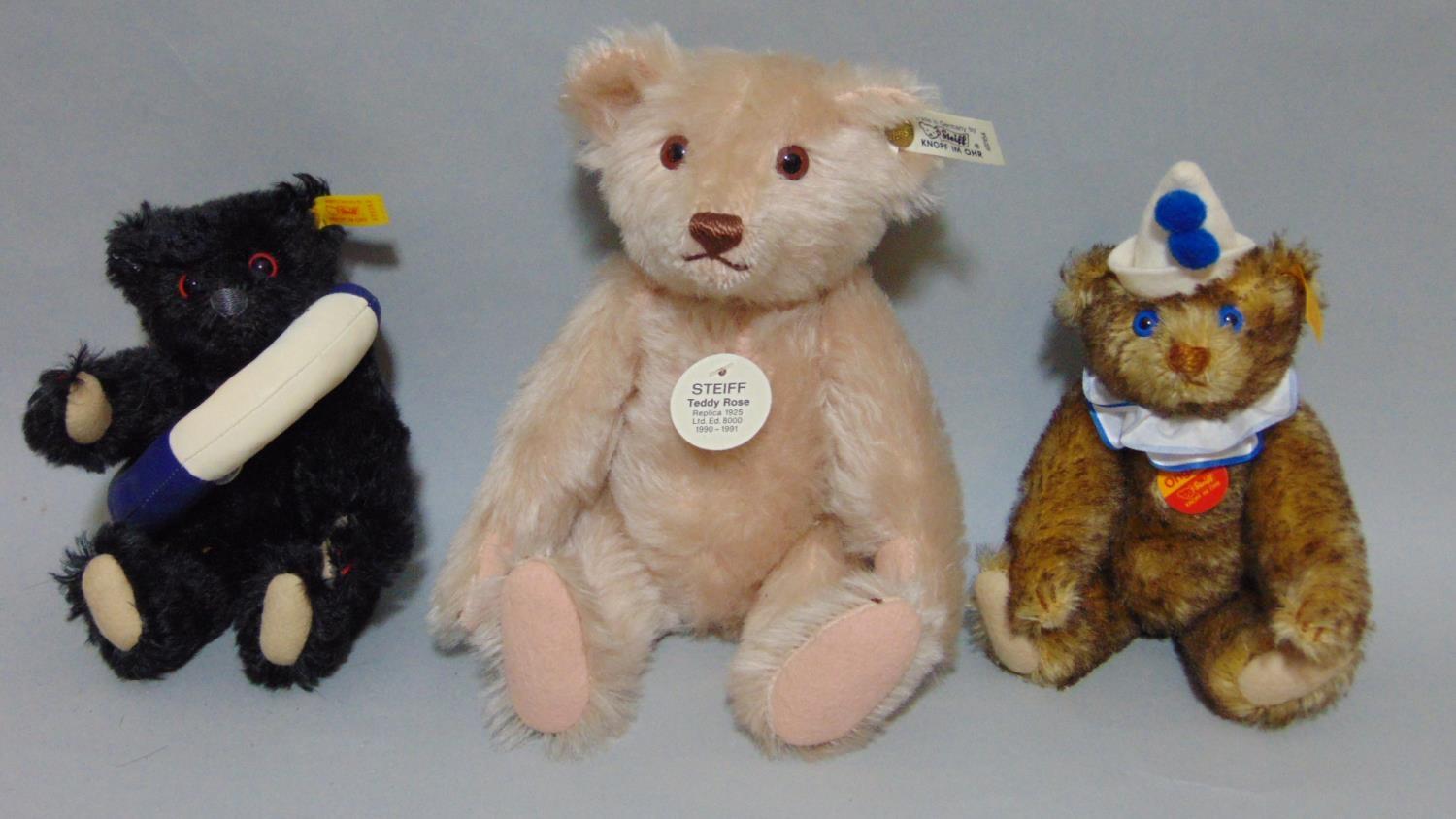 9 small Steiff teddy bears, all with pin in ear, includes 'Original' range Clown 29110, Millenium - Image 2 of 4