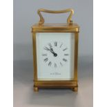D E La Grense brass case carriage clock, 12.5 cm high