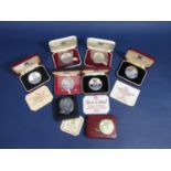 Collection of five Pobjoy Mint Isle of Man crowns - 1974, 75, 76 x 2 and 79, together with three