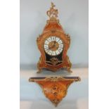 Good quality reproduction French kingwood and boxwood inlaid boulle type bracket clock with
