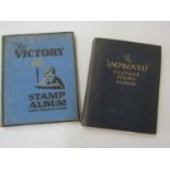 Two stamp albums containing a collection of British and Worldwide stamps dating from Queen