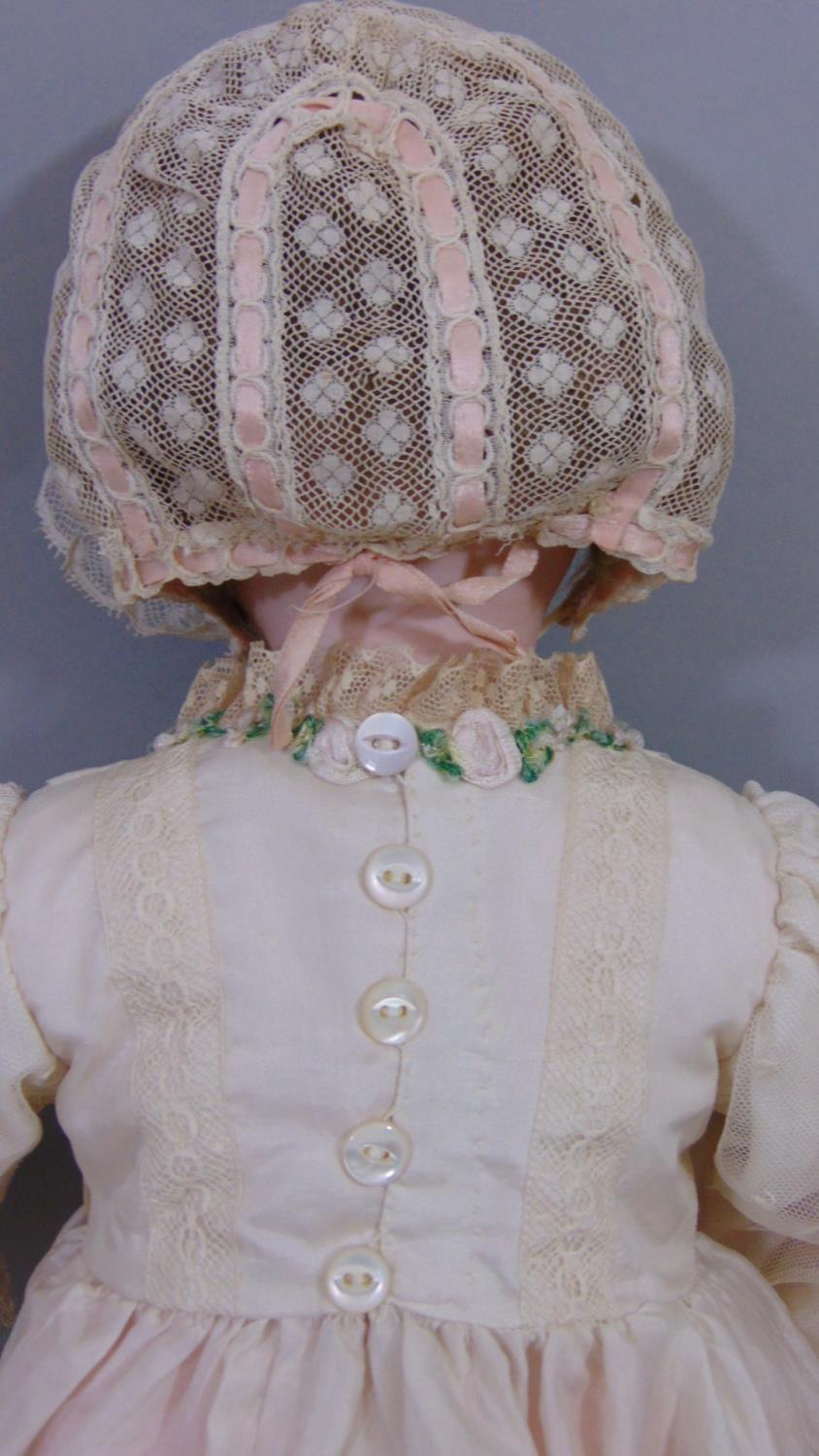 2 circa 1920's bisque head dolls both with jointed composition bodies, fixed blue eyes,open mouth - Image 8 of 8