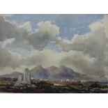 Ernest Andrews (British 1896-1977) - Connemara scene, watercolour on paper, signed, with label verso