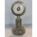 Serpentine desk top barometer, 28 cm high