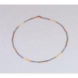 18ct bi-colour tube link collar necklace, 5g
