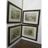 A collection of four early 19th century coloured caricature engravings comprising The Cheerful