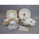 A collection of Wedgwood Talisman pattern dinnerwares comprising a pair of tureens and covers, sauce