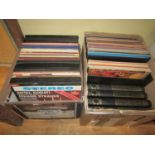 Two boxes of classical 33rpm vinyl LPs including a number of boxed sets and accompanying magazines