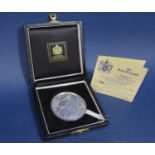 The Pompeii Silver Medal 83/500, cased. 60 grams