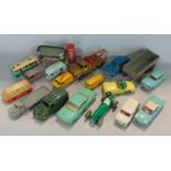 Collection of unboxed model vehicles including Dinky Dublo Volkswagen, Dinky Morris Mini Traveller