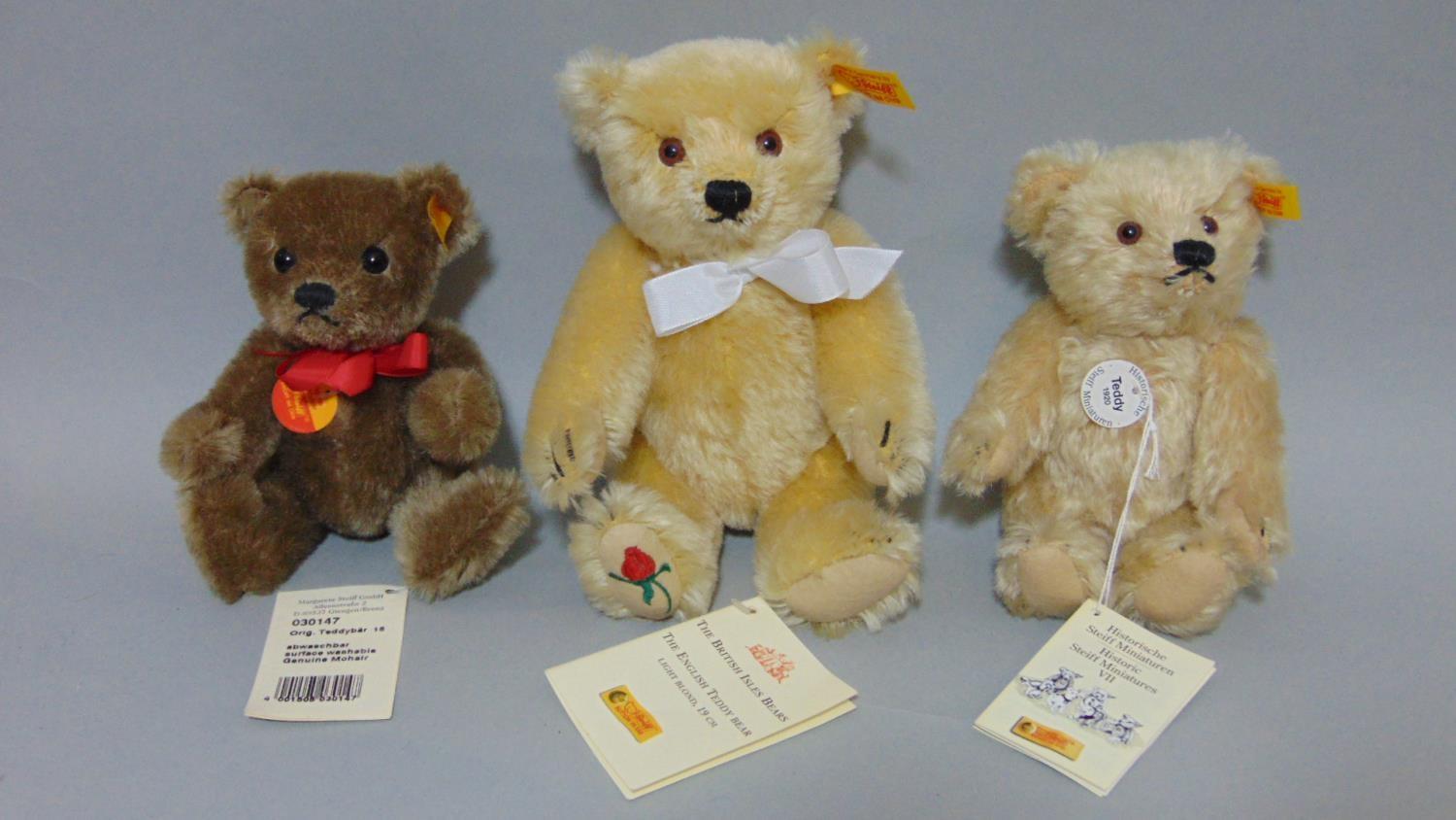 9 small Steiff teddy bears, all with pin in ear, includes 'Original' range Clown 29110, Millenium - Image 3 of 4