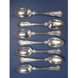 Seven William IV silver Kings Husk pattern teaspoons, maker William Eaton, London 1832, 8oz approx