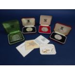 Collection of four Royal Mint silver crowns - 1972, 76, 77 and 77, all cased