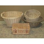 Four wicker baskets of varying size