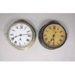 Two similar Smith's Bulkhead wall clocks, one marks Smith's Eight Day, each with Roman numerals
