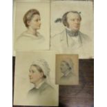 Raymond Tucker (British 1830-1908) - Three bust length portraits of two ladies and a gentleman in