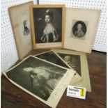 Two portfolios containing a quantity of 18th century and later engravings and prints subjects