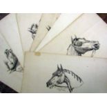Carle Vernet (1758-1836) - Set of seven black and white lithographic plates showing horses heads,