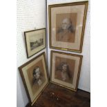 A set of three 19th century bust length portraits of Sir Henry Woddan Calder, fifth baronet of