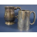 Victorian silver one pint tankard with fern leaf and other foliate detail, with scrolled handle,