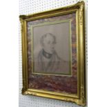 Early 19th century English school - Bust length portrait of a gentleman, charcoal, chalk and