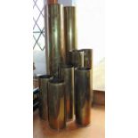 Four pairs of English and German WWI brass shell cases