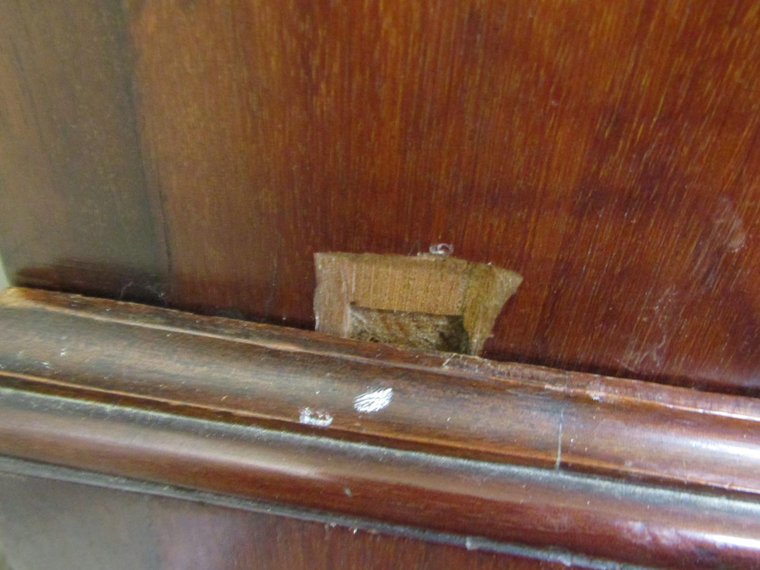 A Georgian mahogany chest on chest of six long and two short drawers with central brushing slide, - Image 4 of 7