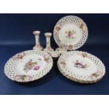 A set of five good quality 19th century continental dessert plates in the Meissen manner with