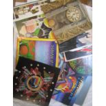 A collection of Hawkwind vinyl LPS and 12" singles, titles include In Search of Space, Hawkwind,