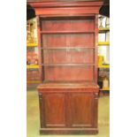19th century mahogany chiffonier bookcase in two sections the lower enclosed by a pair of arched