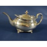 Silver teapot, the body of oval compressed form with loop handle - Sheffield 1930, Atkin Bros, 22.