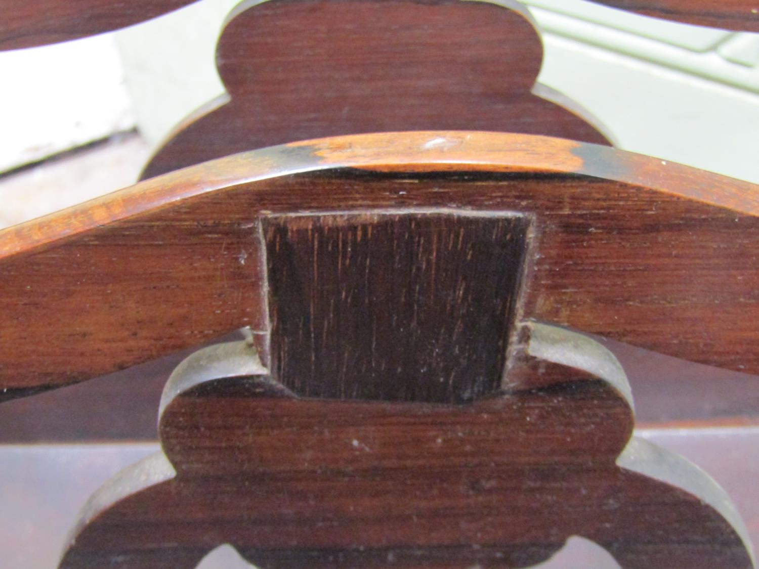 A late Regency rosewood three divisional Canterbury with shaped outline and pierced detail, over a - Image 3 of 3