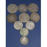 A collection of continental antique silver coinage, 219g approx (10)